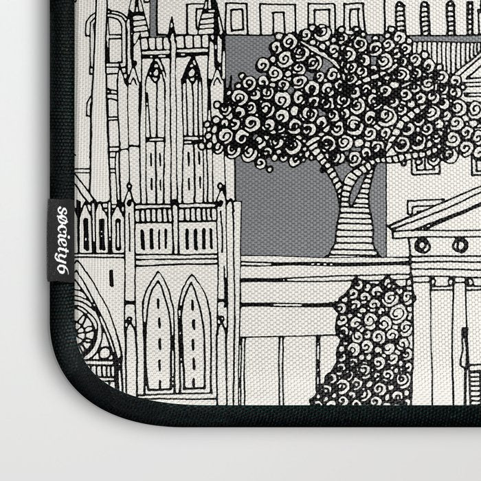 Washington DC toile gray Laptop Sleeve Gallery Image 3