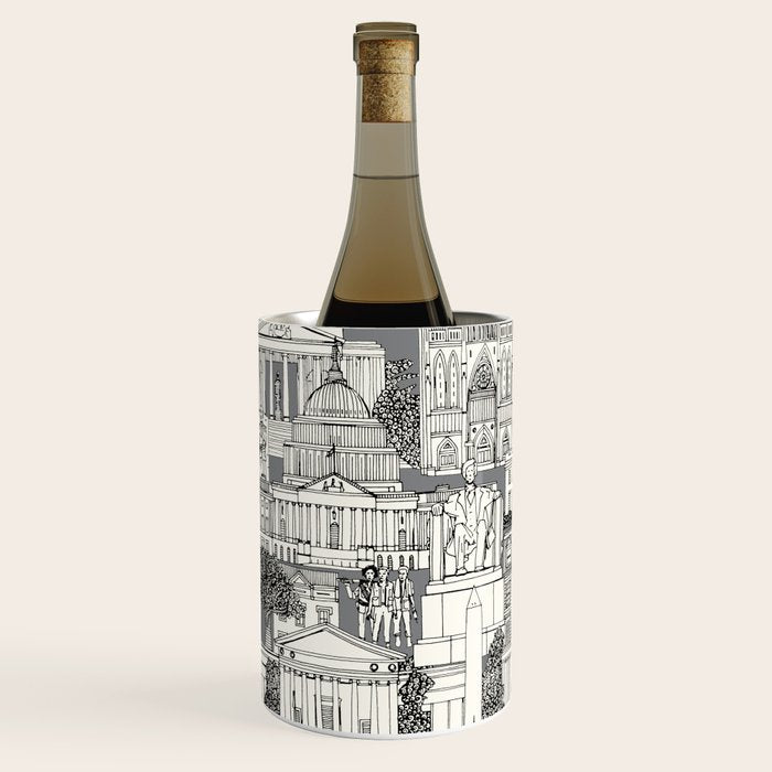 Washington DC toile gray Wine Chiller Gallery Image 1