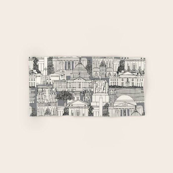 Washington DC toile gray Bath Towel Gallery Image 1