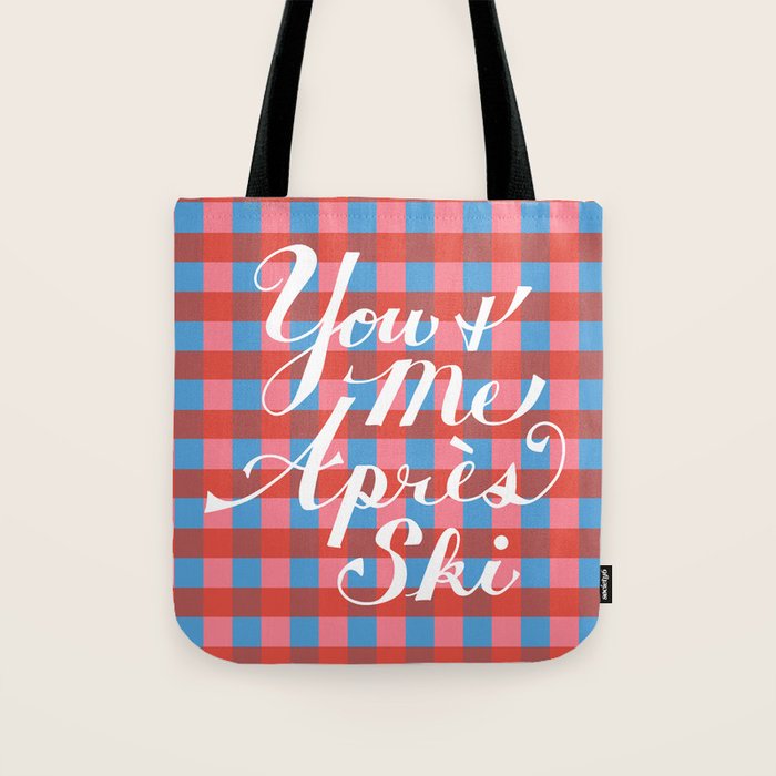 You and Me Apres Ski in Plaid Tote Bag Gallery Image 1
