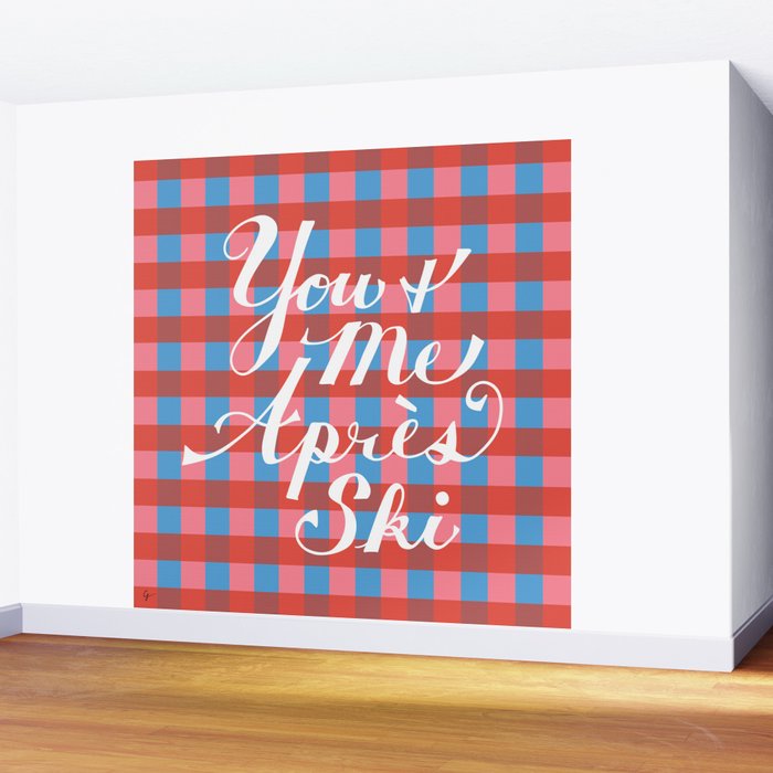 You and Me Apres Ski in Plaid Wall Mural Gallery Image 2