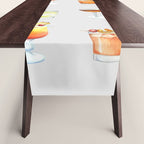 Classic Watercolor Cocktails Drinks Table Runner Gallery Image 1