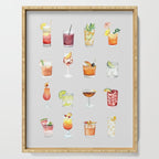 Classic Watercolor Cocktails Drinks Serving Tray Gallery Image 1