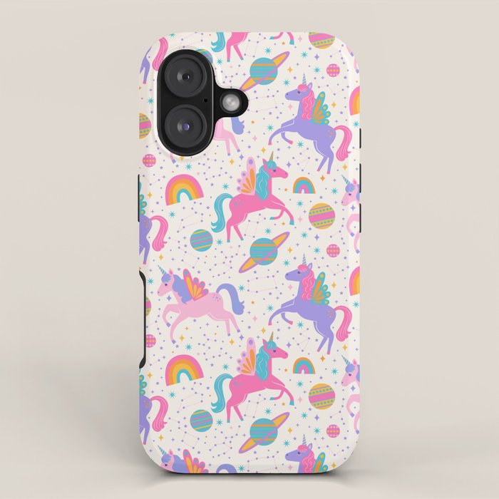 Space Unicorn - Neon Rainbow iPhone Case Gallery Image 1
