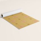 Cute Hair Bows & Stars in Yellow Ochre & Peach Yoga Mat Gallery Image 2
