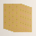 Cute Hair Bows & Stars in Yellow Ochre & Peach Wrapping Paper Gallery Image 3