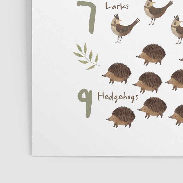 Woodland forest numbers - matches alphabet, for kids / children Poster Gallery Image 3