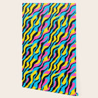 Colorful retro neon wave art pattern Wallpaper Gallery Image 2
