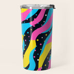 Colorful retro neon wave art pattern Travel Mug Gallery Image 2