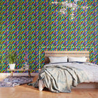 Colorful retro neon wave art pattern Wallpaper Gallery Image 3