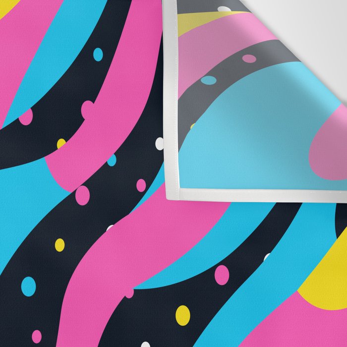 Colorful retro neon wave art pattern Wall Tapestry Gallery Image 3
