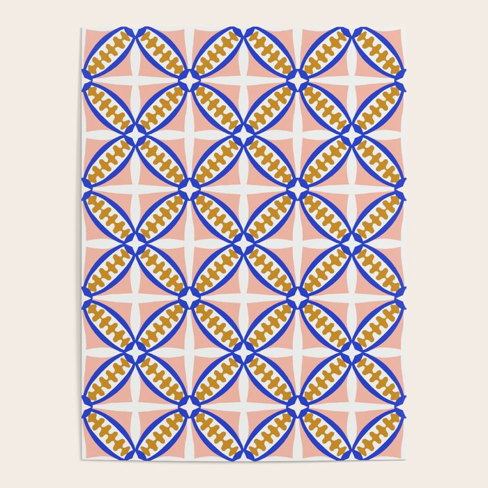 Palm Springs Orchid Tile - Pink and Cobalt Poster Gallery Image 4