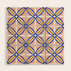 Palm Springs Orchid Tile - Pink and Cobalt Wood Wall Art Gallery Image 1