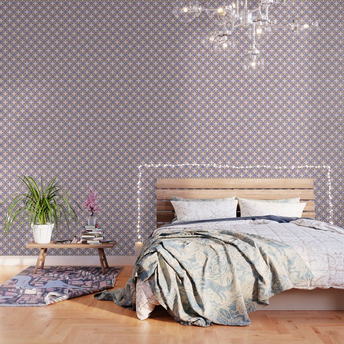 Palm Springs Orchid Tile - Pink and Cobalt Wallpaper Gallery Image 3
