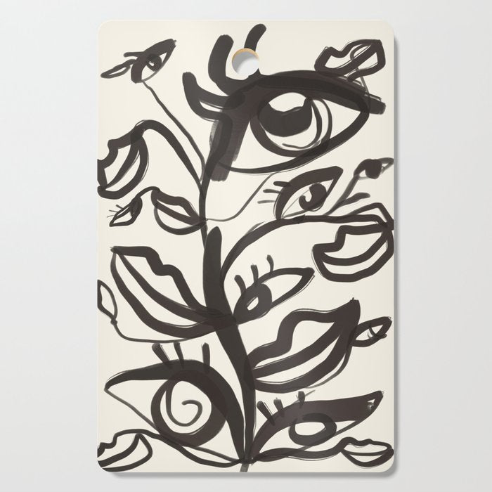 Abstract line art eyes  Cutting Board Gallery Image 1