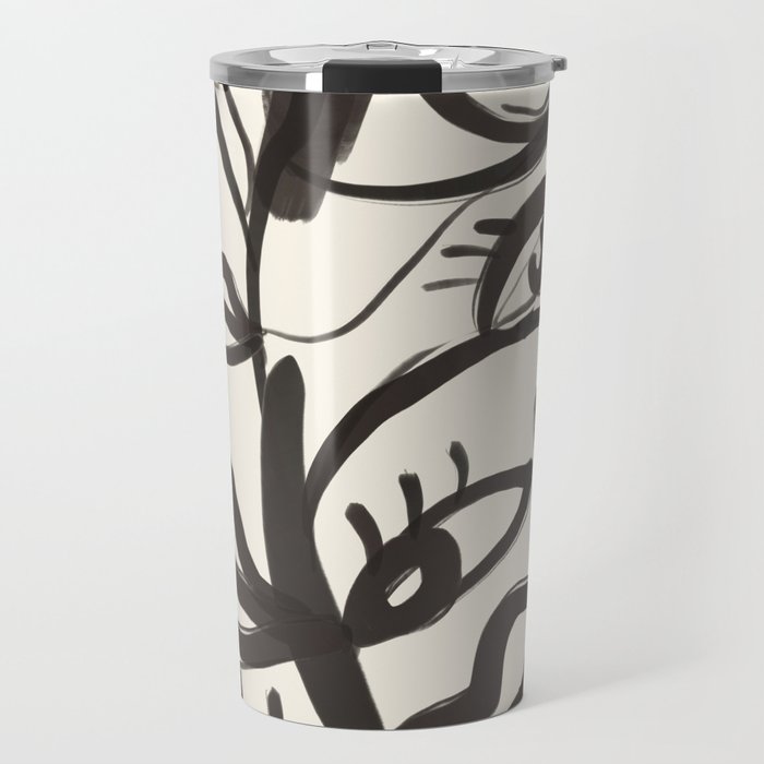 Abstract line art eyes  Travel Mug Gallery Image 1