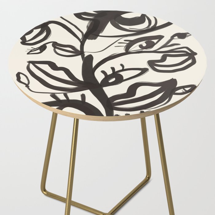 Abstract line art eyes  Side Table Gallery Image 2