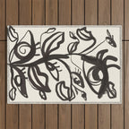 Abstract line art eyes  Outdoor Rug Gallery Image 1
