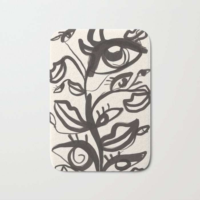 Abstract line art eyes  Bath Mat Gallery Image 1