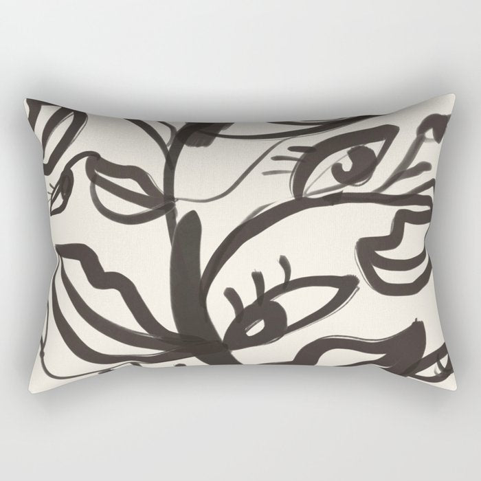Abstract line art eyes  Rectangular Pillow Gallery Image 1