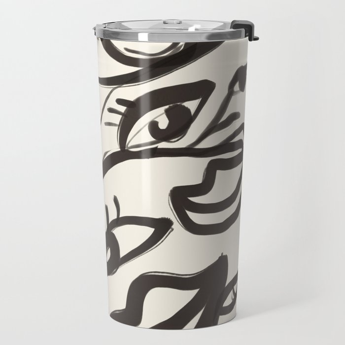 Abstract line art eyes  Travel Mug Gallery Image 2
