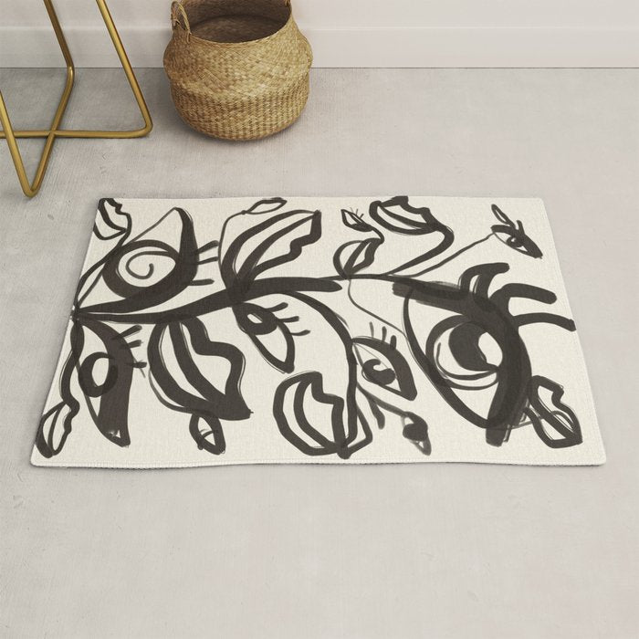 Abstract line art eyes  Rug Gallery Image 1