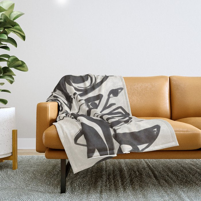 Abstract line art eyes  Throw Blanket Gallery Image 1