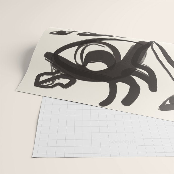Abstract line art eyes  Wrapping Paper Gallery Image 2