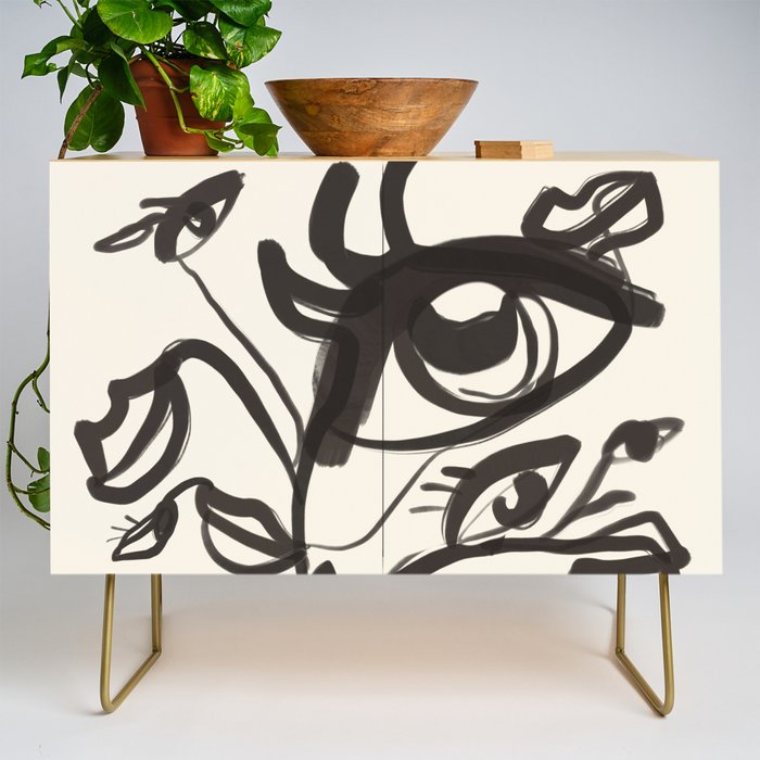 Abstract line art eyes  Credenza Gallery Image 1