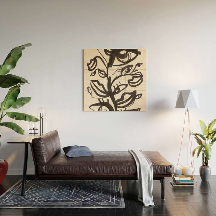 Abstract line art eyes  Wood Wall Art Gallery Image 2