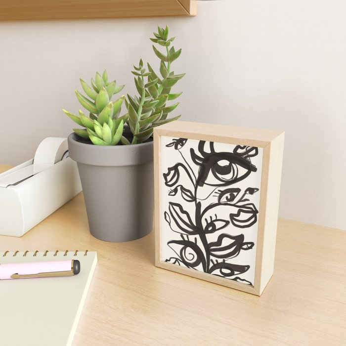 Abstract line art eyes  Mini Art Print Gallery Image 2