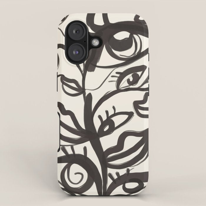 Abstract line art eyes  iPhone Case Gallery Image 1