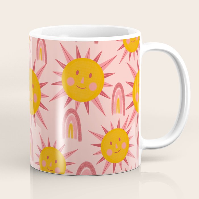 Cute Sun and Rainbow Pattern Coffee Mug Gallery Image 1