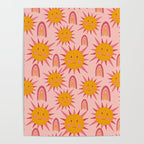 Cute Sun and Rainbow Pattern Poster Gallery Image 4