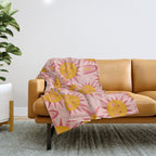 Cute Sun and Rainbow Pattern Throw Blanket Gallery Image 1