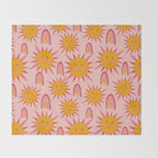 Cute Sun and Rainbow Pattern Throw Blanket Gallery Image 2