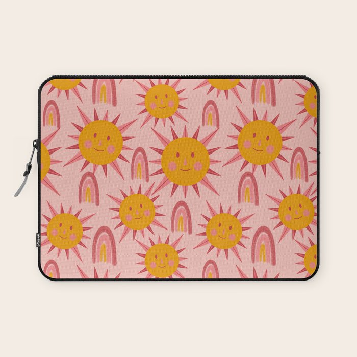 Cute Sun and Rainbow Pattern Laptop Sleeve Gallery Image 1