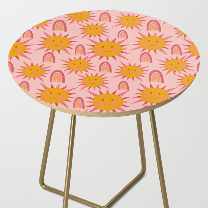 Cute Sun and Rainbow Pattern Side Table Gallery Image 2
