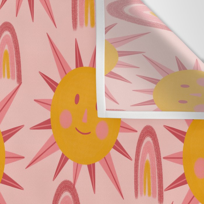 Cute Sun and Rainbow Pattern Wall Tapestry Gallery Image 3