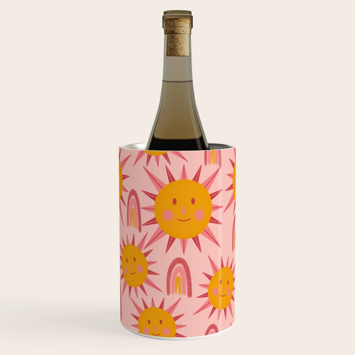 Cute Sun and Rainbow Pattern Wine Chiller Gallery Image 1