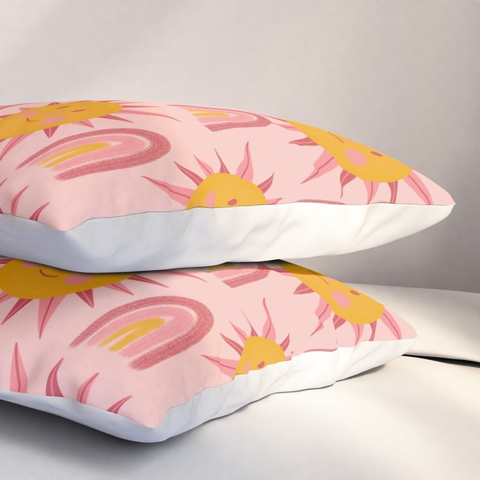 Cute Sun and Rainbow Pattern Pillow Sham Gallery Image 3