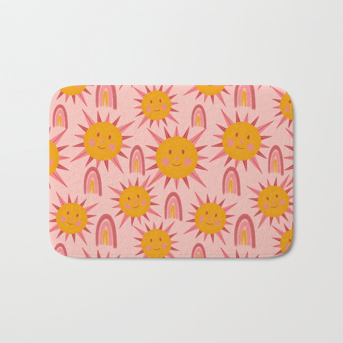 Cute Sun and Rainbow Pattern Bath Mat Gallery Image 1