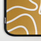 Squiggle Maze Minimalist Abstract Pattern in White and Mustard Gold Laptop Sleeve Gallery Image 3