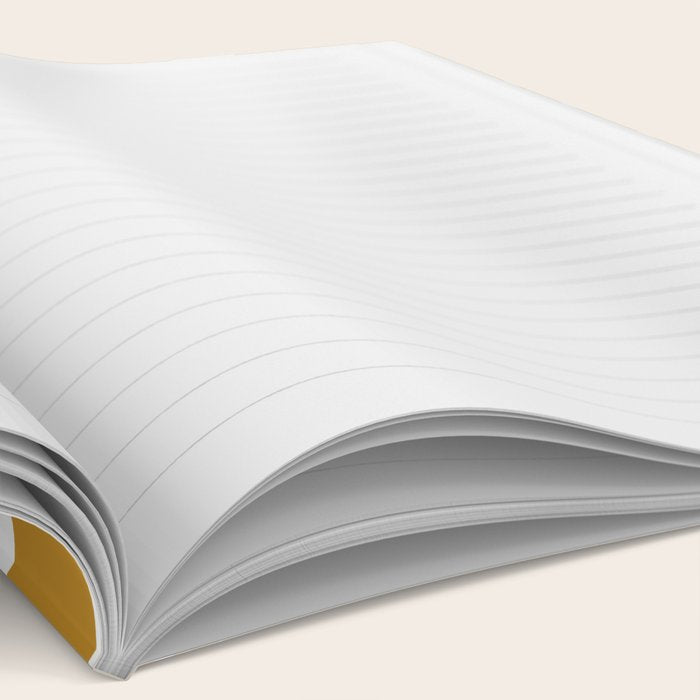 Squiggle Maze Minimalist Abstract Pattern in White and Mustard Gold Notebook Gallery Image 2