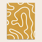 Squiggle Maze Minimalist Abstract Pattern in White and Mustard Gold Notebook Gallery Image 4