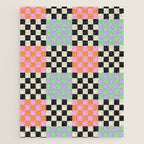 Colorful retro checkered patchwork pattern Jigsaw Puzzle Gallery Image 1