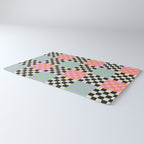 Colorful retro checkered patchwork pattern Rug Gallery Image 3