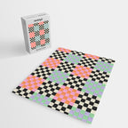 Colorful retro checkered patchwork pattern Jigsaw Puzzle Gallery Image 2
