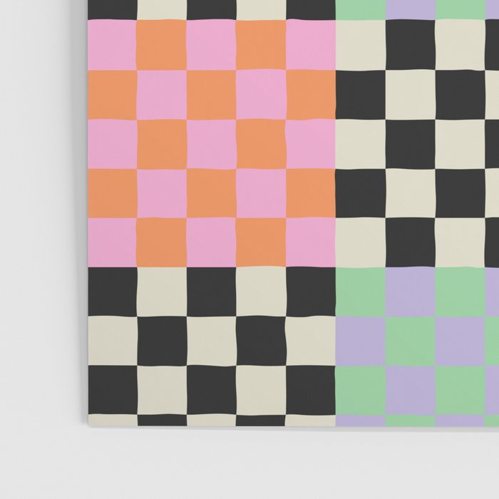 Colorful retro checkered patchwork pattern Poster Gallery Image 3