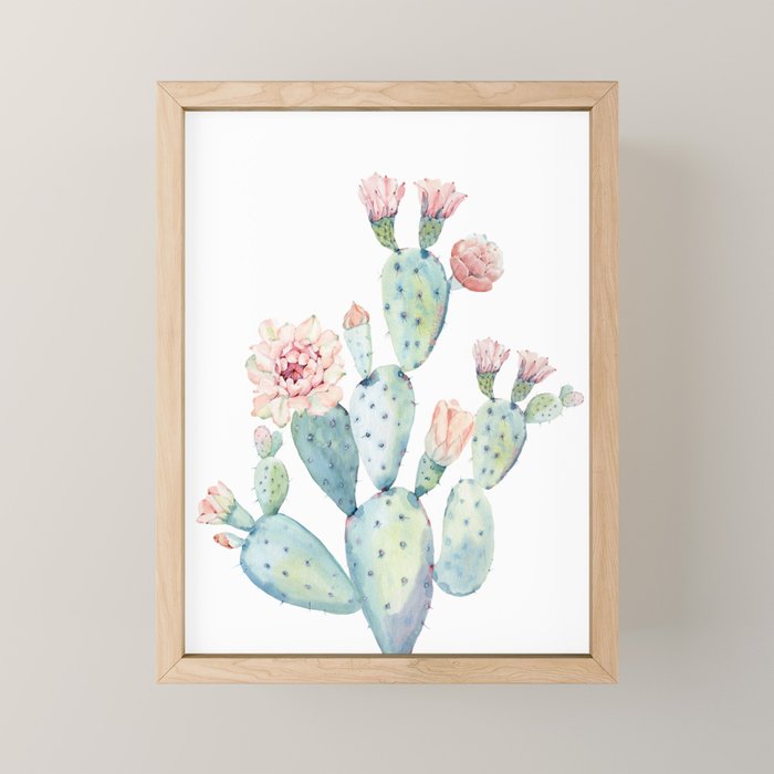 Cactus 2  White #society6 #buyart Mini Art Print Gallery Image 1